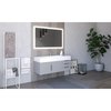 Castello Usa Amazon 48" Wall Mounted  Gray Vanity With White Top And Brushed Nickel Handles CB-MC-48G-BN-2056-WH